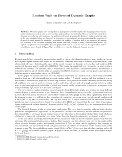 Random Walk on Directed Dynamic Graphs