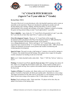 COACH PITCH RULES - Arlington Babe Ruth