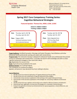 Cognitive Behavioral Strategies - Rutgers University Behavioral