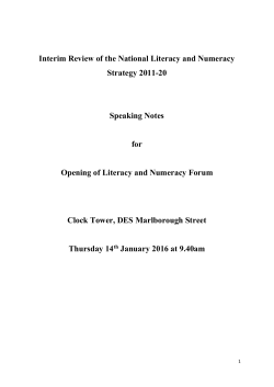 Interim Review of the National Literacy and Numeracy Strategy 2011