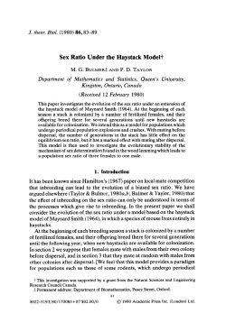 Sex Ratio Under the Haystack Model?