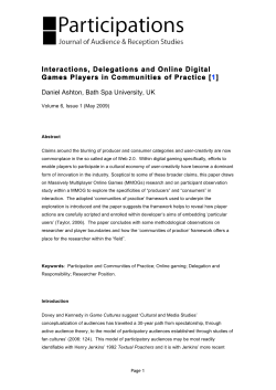 Interactions, Delegations and Online Digital Games