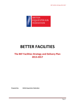 better facilities - British Equestrian Federation