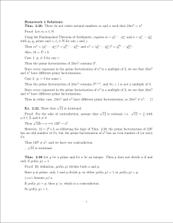 Homework 4 Solutions: Thm. 2.20. There do not exists natural