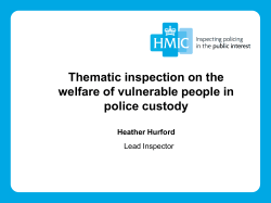 Protecting Vulnerable People in Police Custody