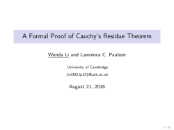 A Formal Proof of Cauchy`s Residue Theorem