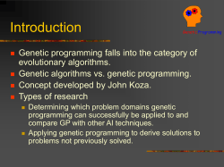 An Introduction to Genetic Programming