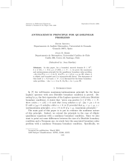 ANTIMAXIMUM PRINCIPLE FOR QUASILINEAR PROBLEMS 1