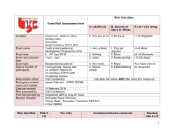 Event Risk Assessment form Risk Calculator A: Likelihood B