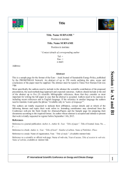 8 h International Scientific Conference on Energy and Climate Change