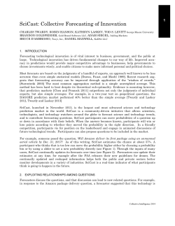 SciCast: Collective Forecasting of Innovation