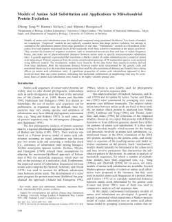 Models of Amino Acid Substitution and Applications to Mitochondrial