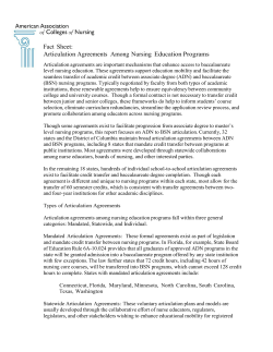 Articulation Agreements Among Nursing Education Programs