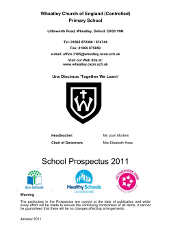 Prostpectus 1994/95 - Wheatley Primary School