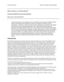 Player violence, or violent players? Vicarious liability for sports