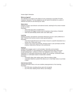 Human-Agent Interaction What are Agents?