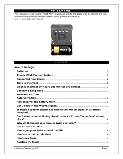 404-1220 FAQS - La Crosse Technology
