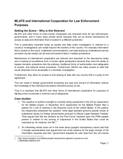 MLATS and International Cooperation for Law Enforcement Purposes