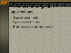 Extensive-form games: applications