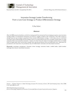 Innovative Strategic Leader TransformingFrom a Low-Cost