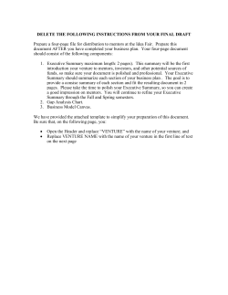 Business Plan Outline