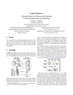 Leader/Followers A Design Pattern for Efficient