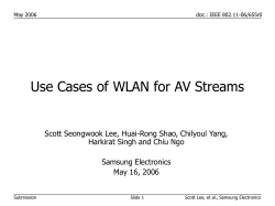 Use Cases of WLAN for AV Streams