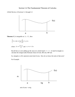 Section 5.4 The Fundamental Theorem of Calculus