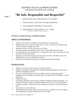 School Rules Governing Behavior 16-17