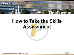 Skills Assessment - Purdue University