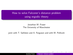 How to solve Falconer`s distance problem using ergodic theory