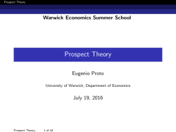 Prospect Theory - University of Warwick