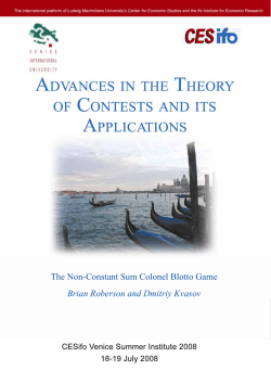 The Non-Constant Sum Colonel Blotto Game Brian Roberson and