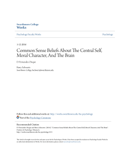 Common Sense Beliefs About The Central Self, Moral