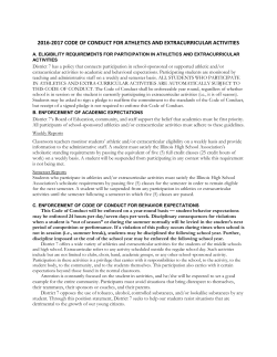 2016-2017 code of conduct for athletics and extracurricular activities