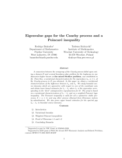 Eigenvalue gaps for the Cauchy process and a Poincar&eacute; inequality