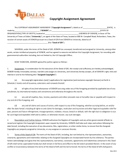 Copyright Assignment Agreement - The University of Texas at Dallas