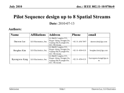 Pilot Sequence for up to 8 Spatial Streams