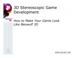 3D Stereoscopic Game l Development