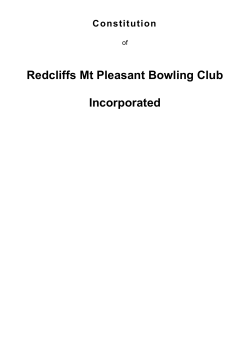 Final Constitution - clean version - Redcliffs Mt Pleasant Bowling