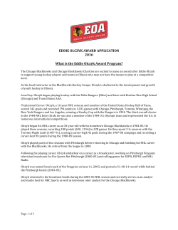 EDDIE OLCZYK AWARD APPLICATION 2016 What is the Eddie