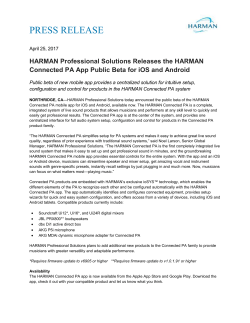 Press Release Harman Connected PA App