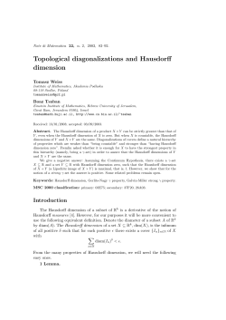 Topological diagonalizations and Hausdorff dimension