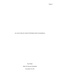An Analysis of Lineup Optimization in Baseball