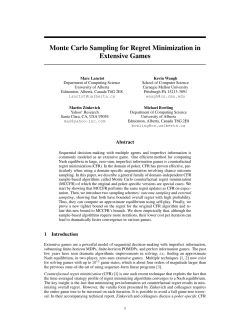 Monte Carlo Sampling for Regret Minimization in Extensive Games