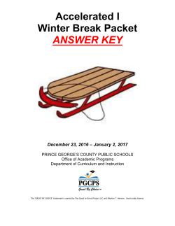 Accelerated 1 Math Winter Break Answer Key 2016