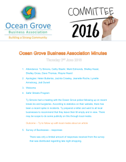 Formal meeting minutes - Ocean Grove Business Association
