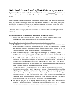 Dixie Youth Baseball and Softball All Stars Information