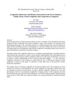 Family Firms, Listed Companies and Cooperatives Compared