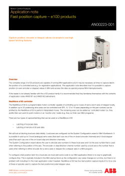 Application note Fast position capture – e100 products